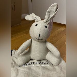 NWT Linen Perch Bella Natural Linen Bunny Stuffed Animal